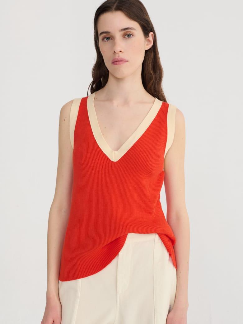 Bobo Chose Openwork Knitted Top Damen rot